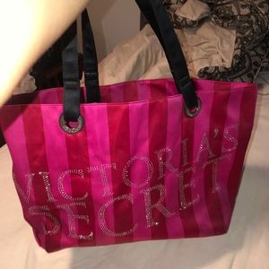 Victoria Secret Tote Bag pink stripes